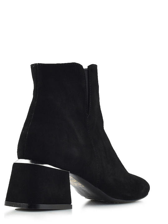 Wildleder Stiefeletten Damen mit Pelz Schwarz