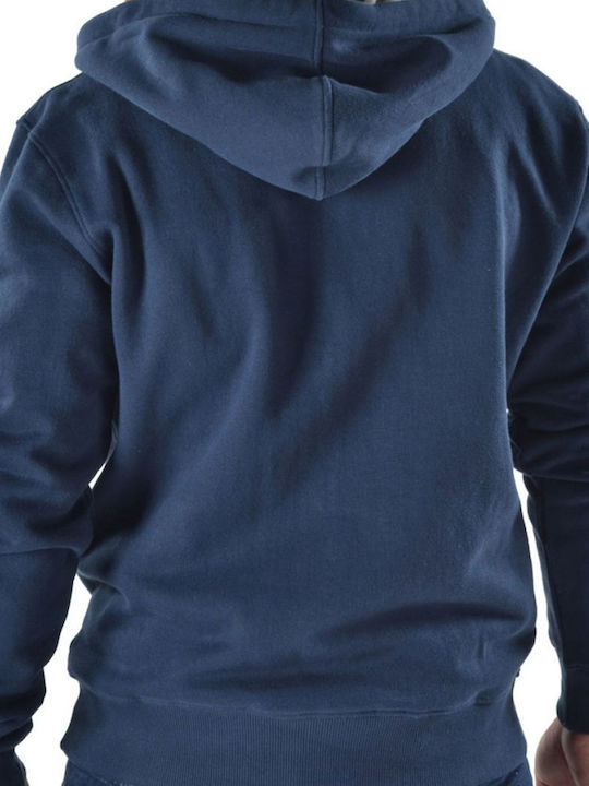 Camaro Herren Sweatshirt Jacke mit Kapuze Blau