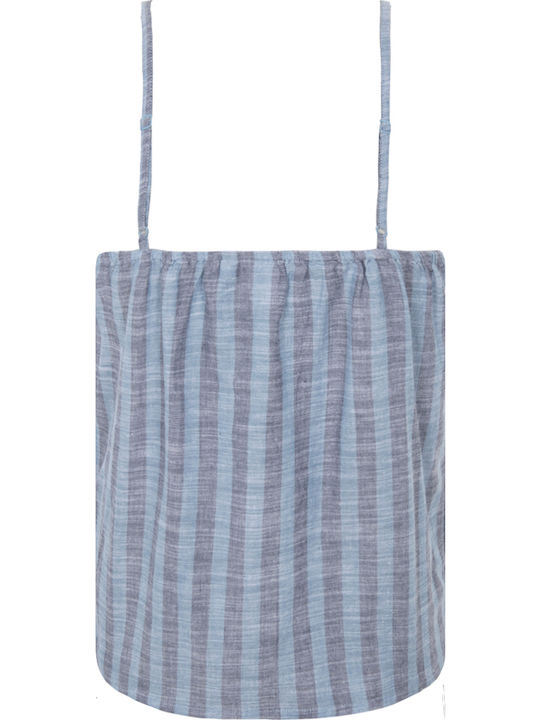 Women's Blouse with Straps Striped STRIPES (14118/BLUE MIRAGE)