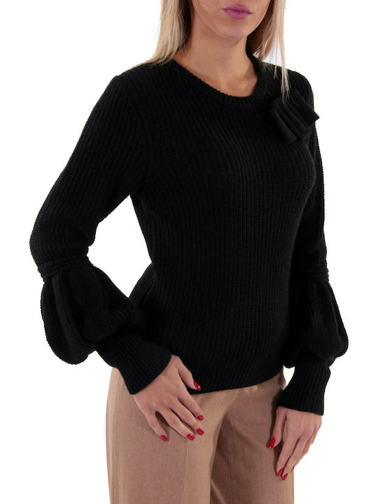 Relish Long-sleeved Women's Pullover Woolen Black RDA1902529036