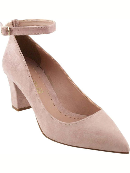 Stefania Suede Pink Heels