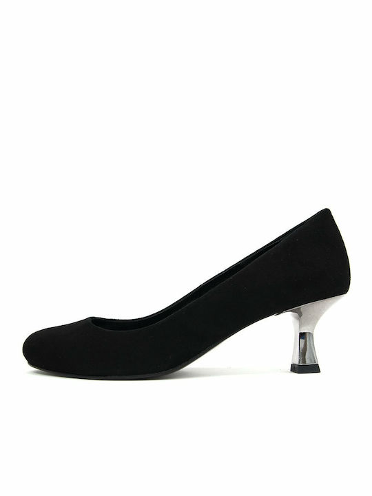 Makis Kotris Suede Black Medium Heels