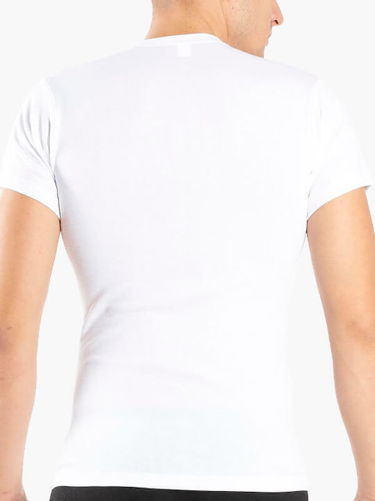 A.A UNDERWEAR Λαιμουδιά Men's Undershirts Short-sleeved White 2Pack