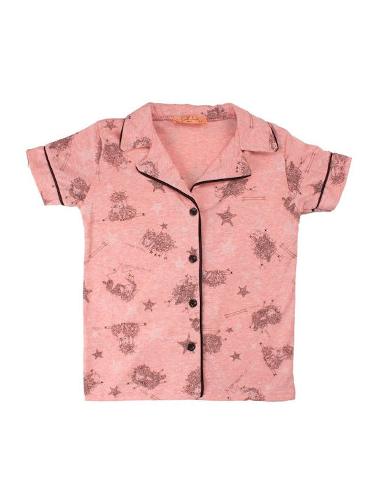 Sexen Kinder Schlafanzug Sommerlich Baumwoll Rosa