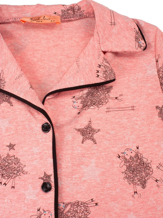Sexen Kinder Schlafanzug Sommerlich Baumwoll Rosa