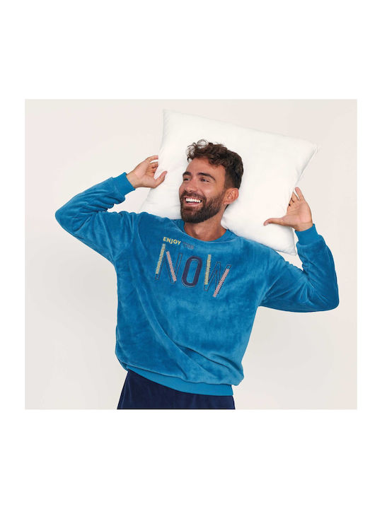 Muydemi Men's Winter Fleece Pajamas Set ΠΕΤΡΟΛ