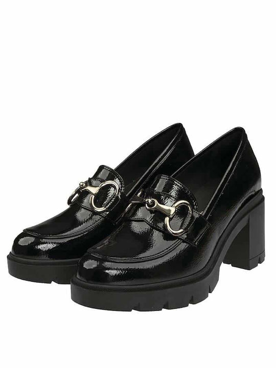 Stefania Synthetic Leather Black High Heels