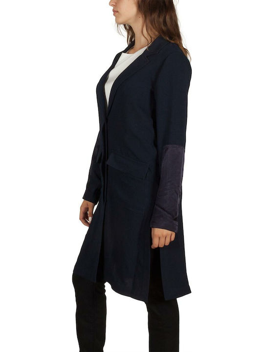 Soft Rebels Long Women's Blazer navy