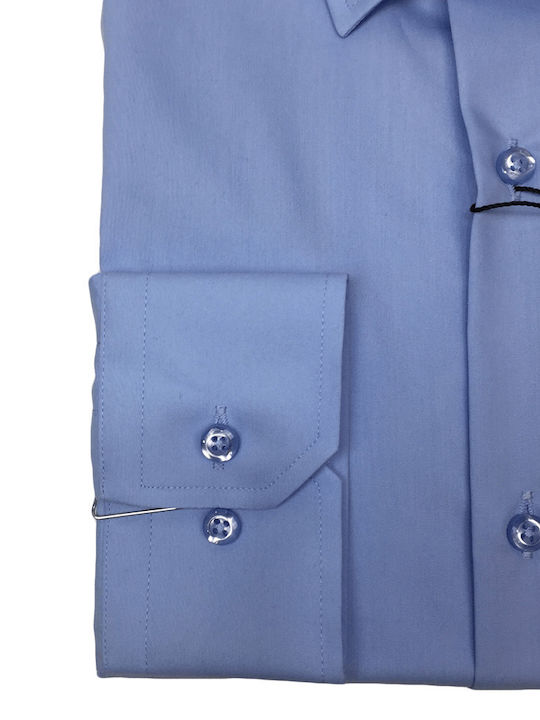 Long-sleeved Cotton Shirt Sky Blue