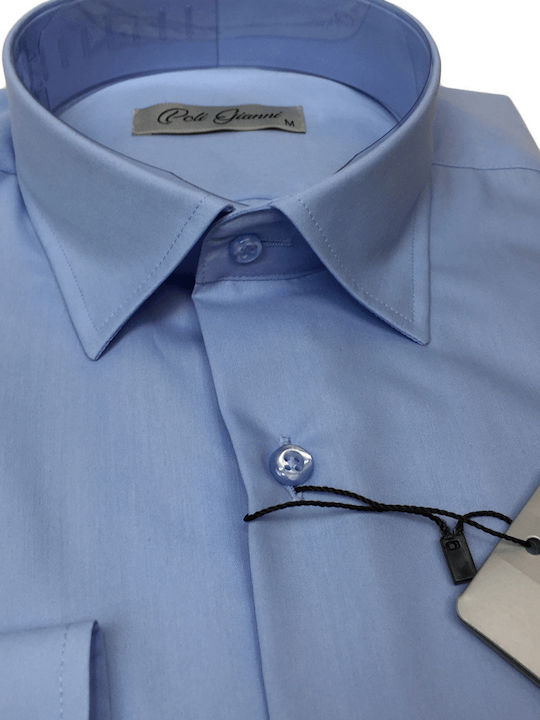 Long-sleeved Cotton Shirt Sky Blue