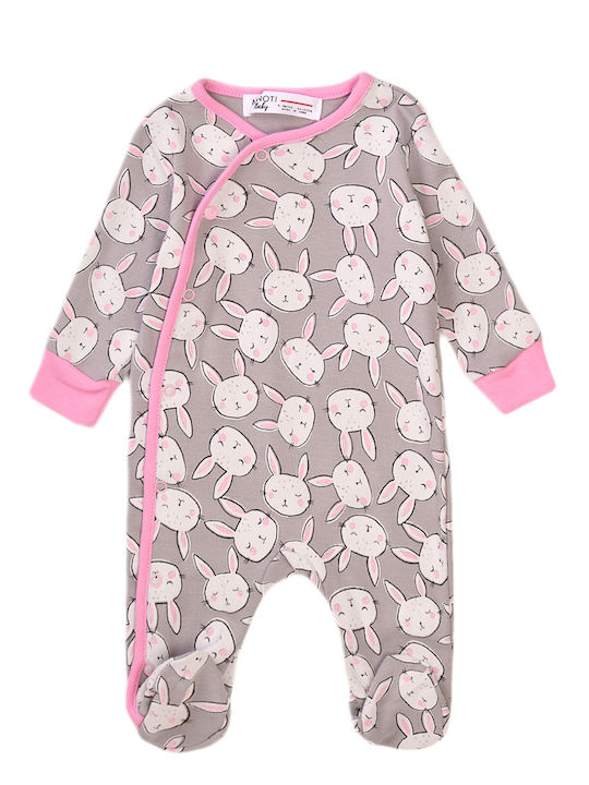 Minoti Babystrampler Langärmliges mit Mütze GREY ROZ