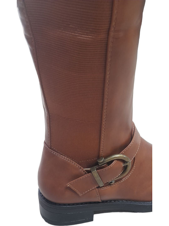 Damenstiefel mit Gummizug Tabac Braun