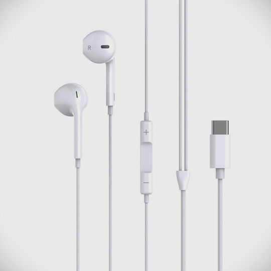 XO 16.002.0074 In-ear Handsfree Headphones with Connector USB-C White