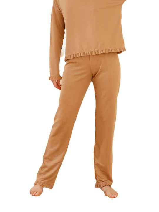 Sexen Winter Damen Pyjama-Set Beige Claudia