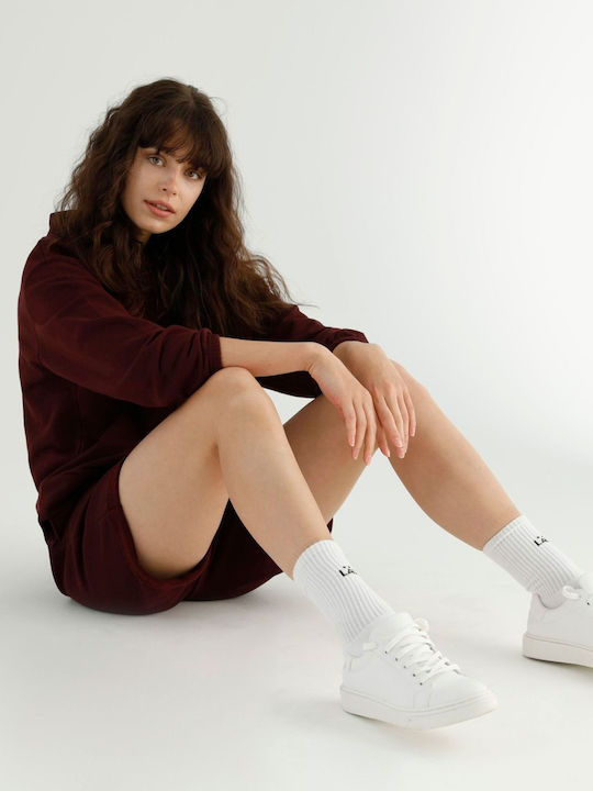 Siyah Inci Winter Women's Pyjama Set Dark Wine