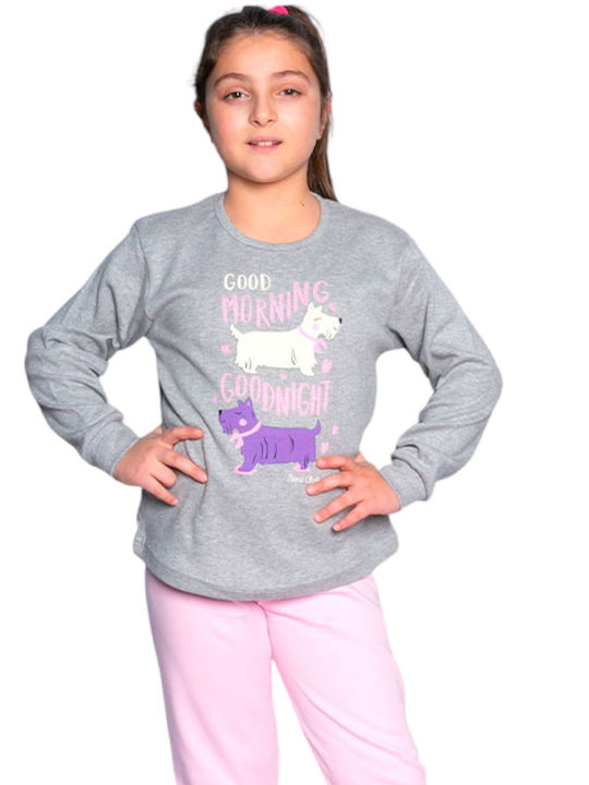 Nina Club Kids Pyjamas Winter Cotton Gray