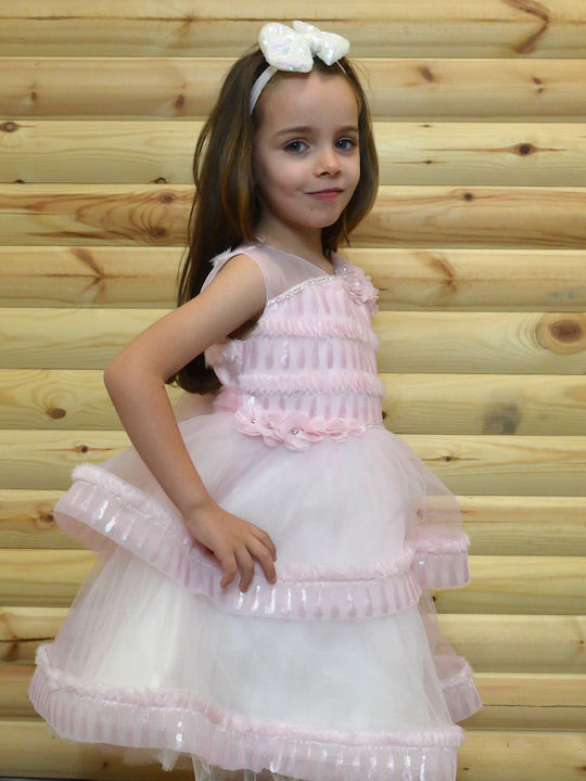 Extan Bebe Kids Dress with Sequins Pink