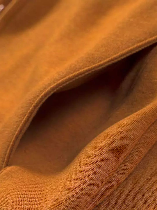 Kinderstrickjacke Pelz mit Kapuze orange