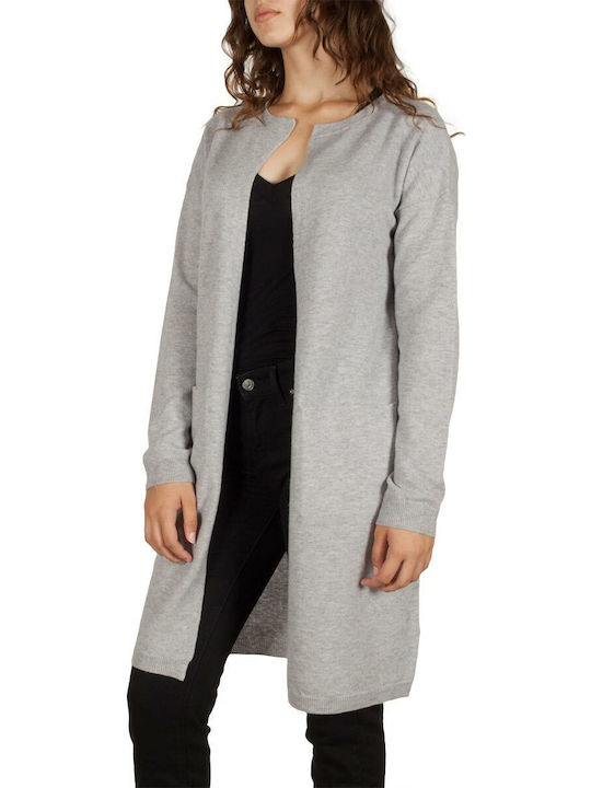 Soft Rebels Long Women's Knitted Cardigan light grey