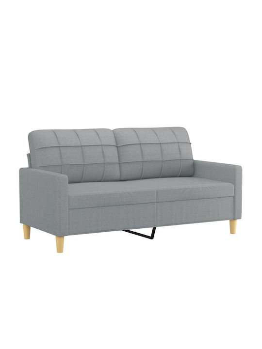 Living Room Furniture Set 2-Seater & 2-Seater & Stool Gray