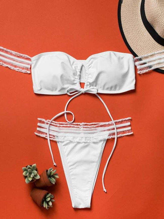 Set Bikini Τριγωνάκι με Αφαιρούμενη Ενίσχυση ΑΣΠΡΟ