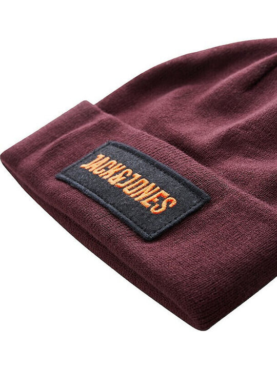Knitted Beanie Cap Burgundy