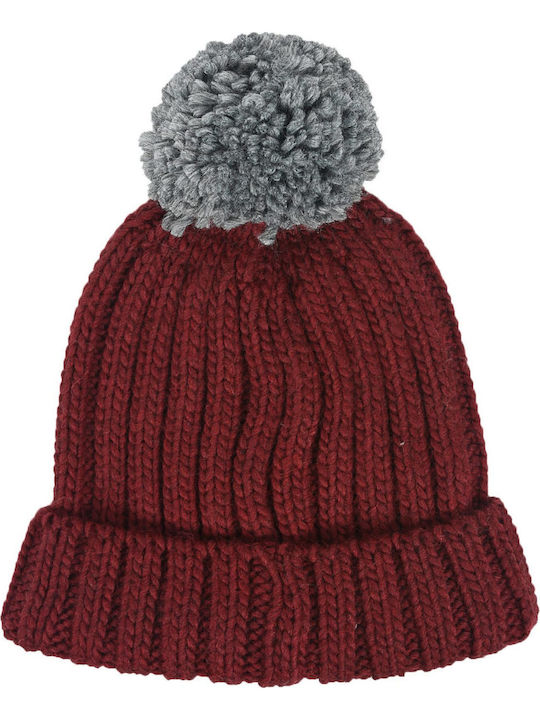 Beanie Unisex Σκούφος Πλεκτός σε Μπορντό χρώμα