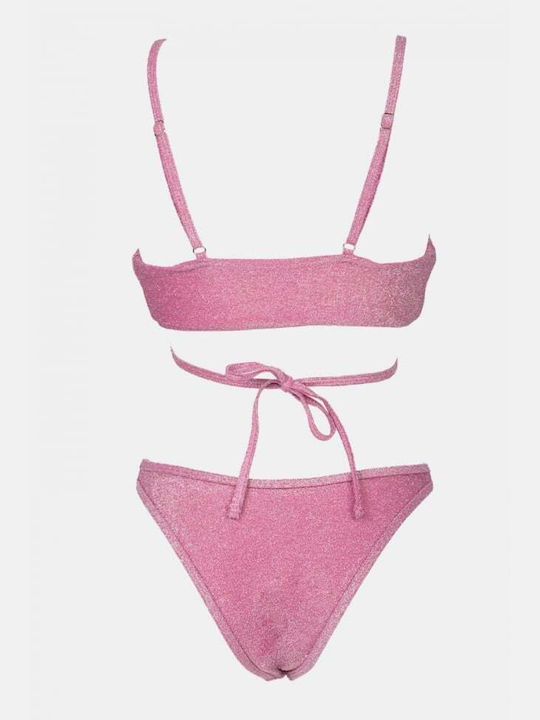 Set Bikini Τριγωνάκι Ψηλόμεσο Ροζ