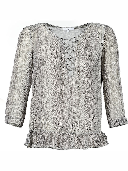 Damen Bluse mit 3/4 Ärmel Gray
