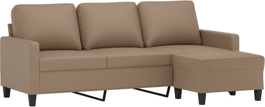 vidaXL Three-Seater Artificial Leather Couch Brown 198x77x80 cm