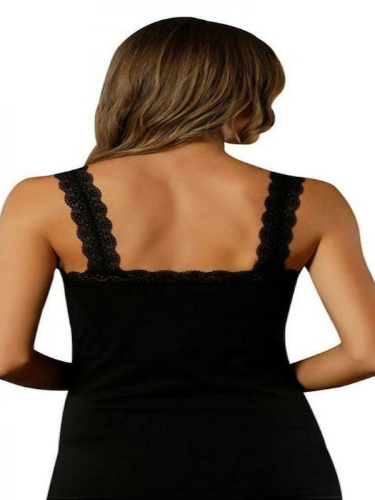 Mit Spaghetti-Träger Black Damen T-Shirt