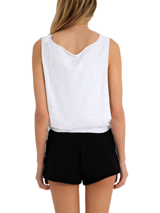 Women's Blouse Cotton Sleeveless Polka Dot White.