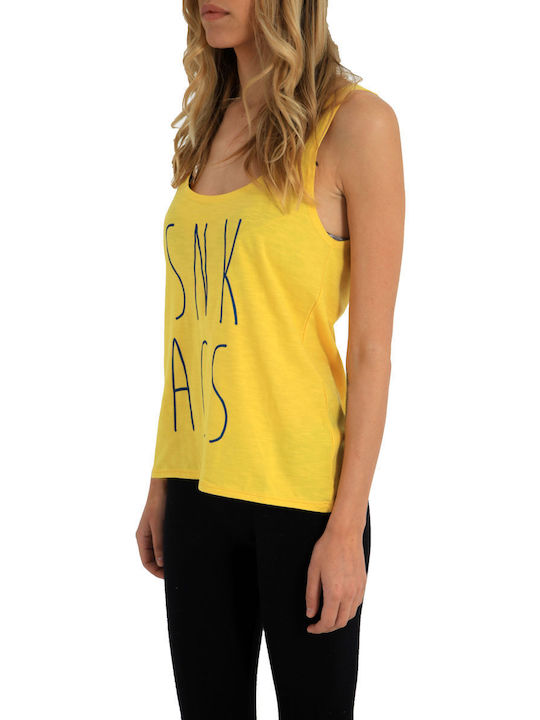 Sneak Aces pentru Femei Bluză din Bumbac Mâneci scurte Polka Dot Yellow