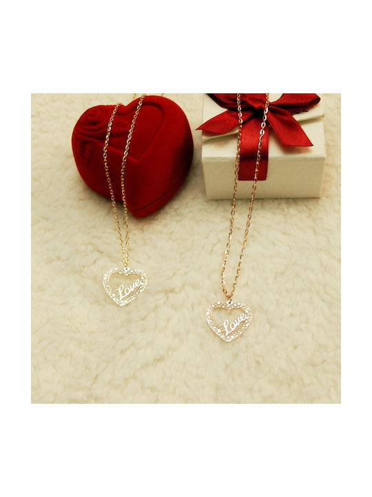 Personal Jewel Necklace with design Heart from Gold Plated Silver