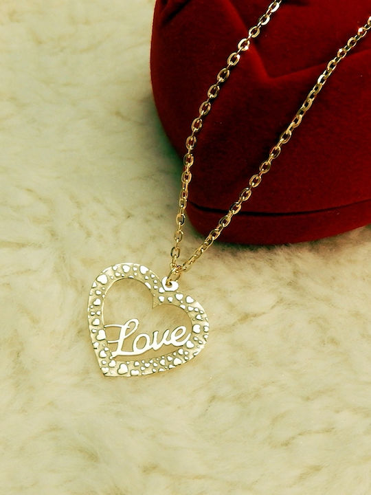 Personal Jewel Κολιέ με σχέδιο Καρδιά από Επιχρυσωμένο Ασήμι