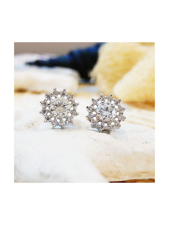 Polytimo Earrings made of Platinum with Stones