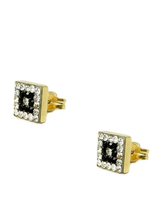 Polytimo Ohrringe aus Gold 14K mit Steinen Polytimo Ohrringe aus Gold 14K mit Steinen