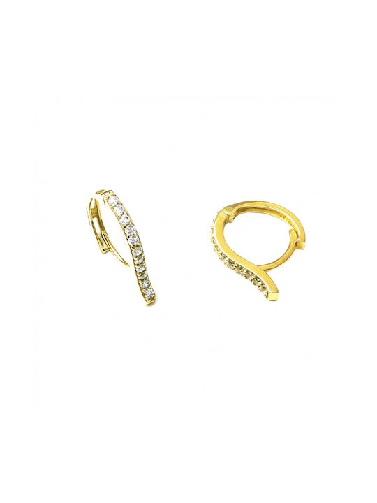 Art d or Earrings Hoops made of Gold 14K with Stones