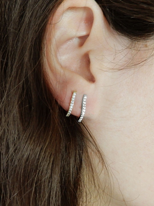 Art d or Earrings Hoops made of Gold 14K with Stones