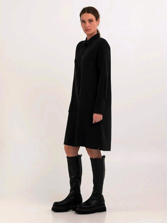 Replay Mini Shirt Dress Dress Black