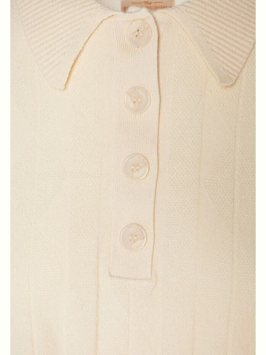 Women's Knitted Long Sleeve Dress Top Beige