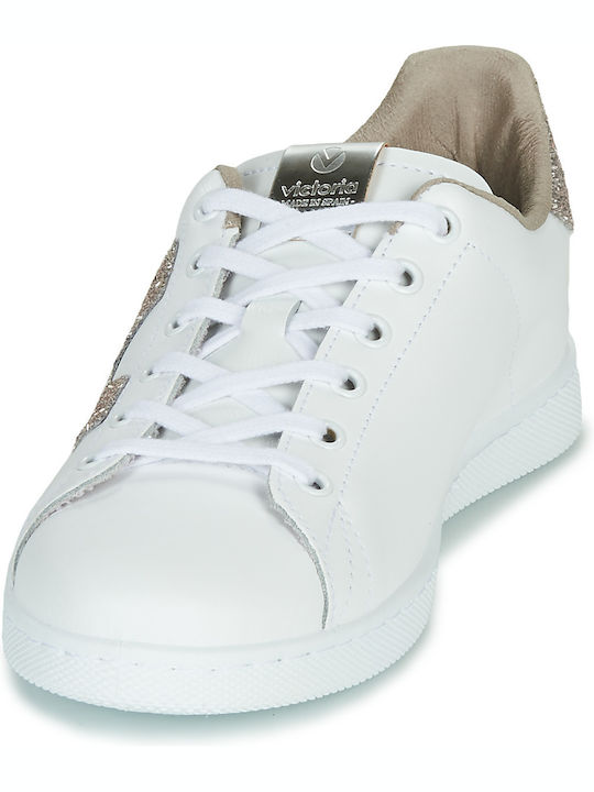 Tenis Piel Glitter Sneakers White