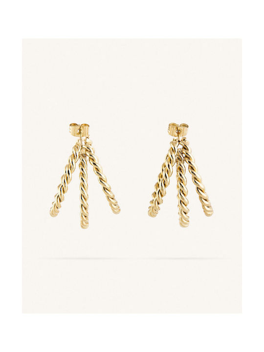 StanStefan Earrings Hoops made of Steel Gold Plated with Diamond