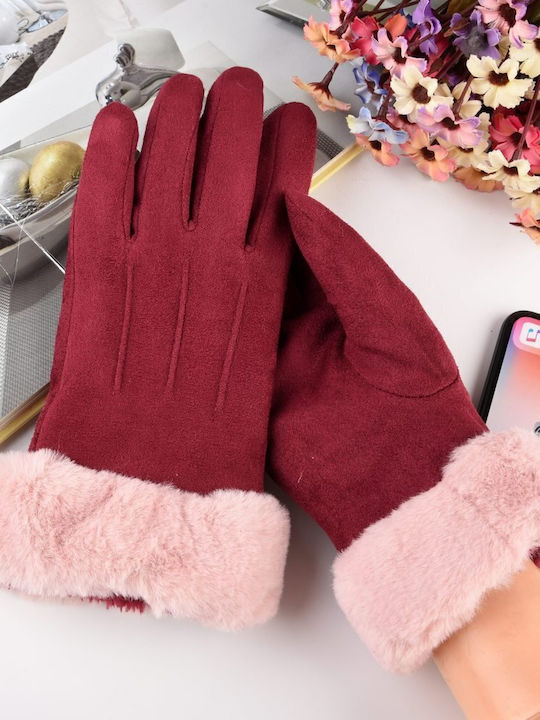Unisex Touch Gloves Burgundy