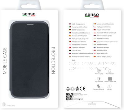 Senso Oval Stand Synthetic Leather Book Black (Galaxy S20 Ultra)