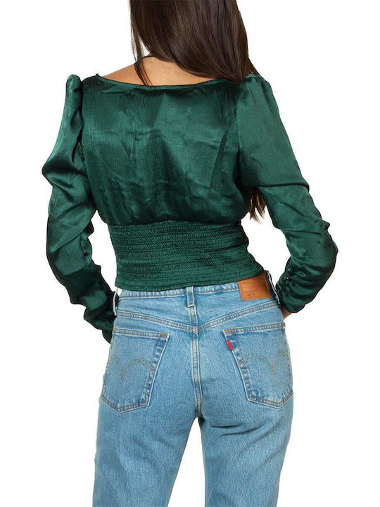 Bluze Damă Crop Mânecă Lungă Evergreen