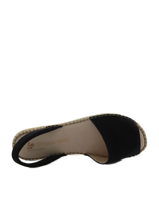 Macarena Women's Flat Sandals in Black Color