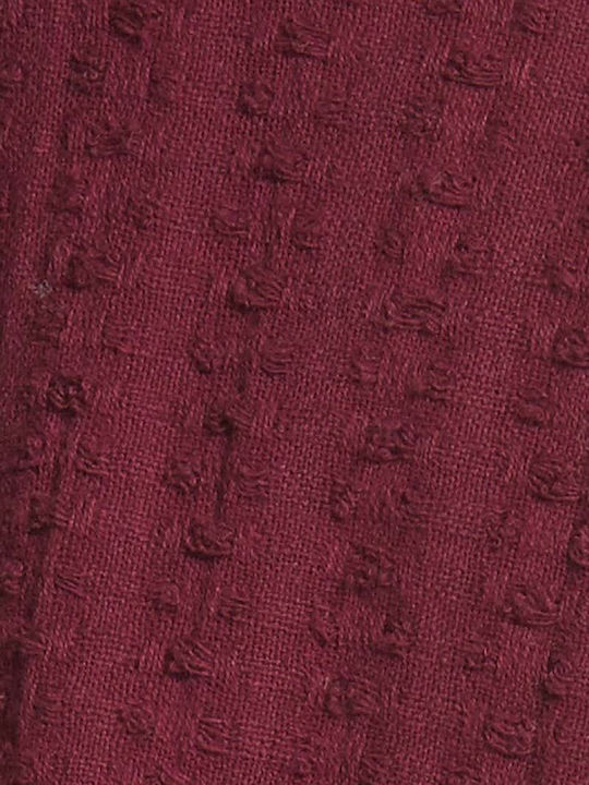 Bluza Damă Crop Bumbac Mânecă Lungă Burgundy
