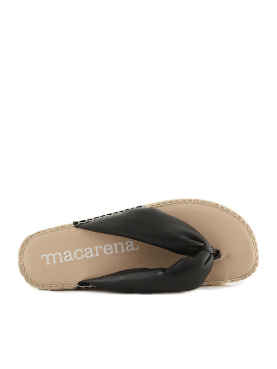 Leather Women's Flat Sandals in Black Color