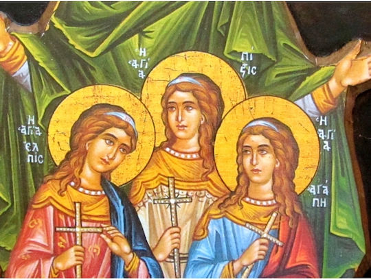 IconsGR Εικόνα Света София Дърво 52x28см.